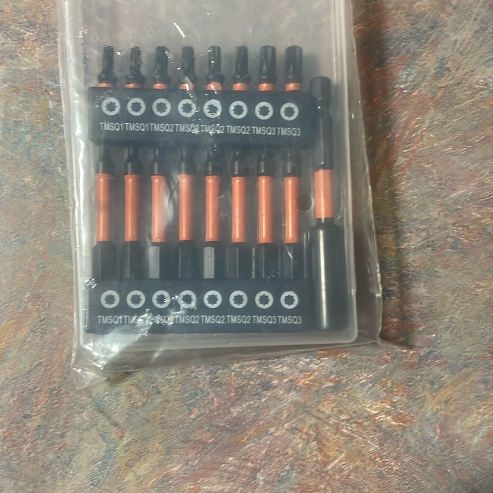 Precision Screwdriver Bit Set with Orange Accents